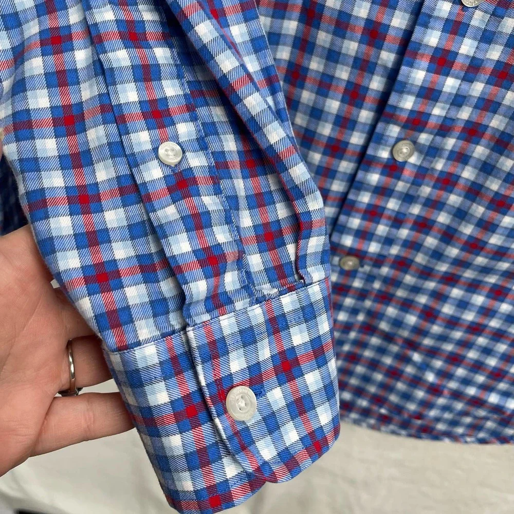 Vineyard‎ Vines Slim Fit Tucker Button Up Shirt Red, White, & Blue Plaid Small - Picture 6 of 14